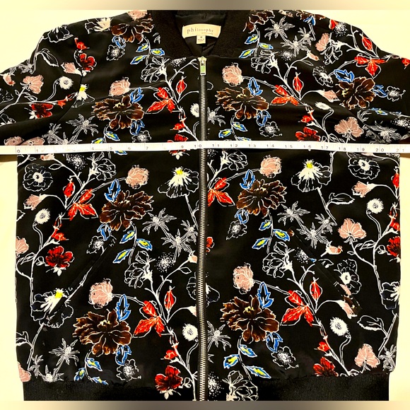 Philosophy Republic black floral bomber jacket M - Picture 4 of 7